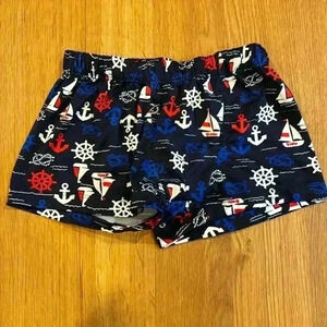 Uzzi Boys Anchor print drawstring swim shorts - Navy Blue